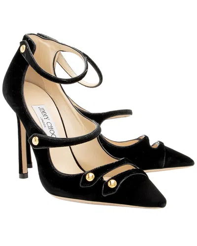 Pre-owned Jimmy Choo Women's Velvet Lacey Pump (authentic Pre-loved)