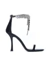 Jimmy Choo Verity 100 Crystal Embellished Leather Sandals In Black