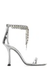 Jimmy Choo 'verity' Metallic Sandals With High Stiletto Heel