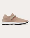 Jimmy Choo Verona Knit Sneakers With Crystal-embellishment In Ballet Pink/crystal