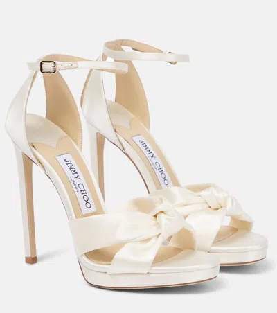 Jimmy Choo Bridal Rosie 120 Leather Sandals In White