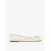 Jimmy Choo Ballerinas Elme Aus Satin Mit Zierperlen In White/white