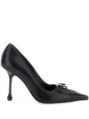 Jimmy Choo 'scarlett' Black Pumps With High Stiletto Heel And Front Laces
