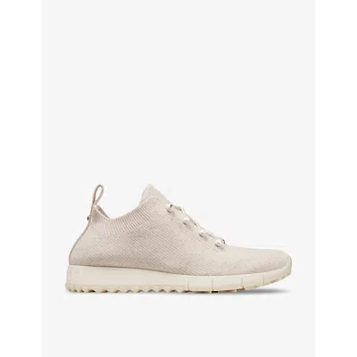 JIMMY CHOO WOMENS X BAMBOO MIX VELES FAUX PEARL-EMBELLISHED LOW-TOP KNITTED TRAINERS&NBSP; EUR 35 / 2 UK