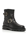Jimmy Choo Youth Buckled Crinkled-leather Ankle Boots In Black Leather