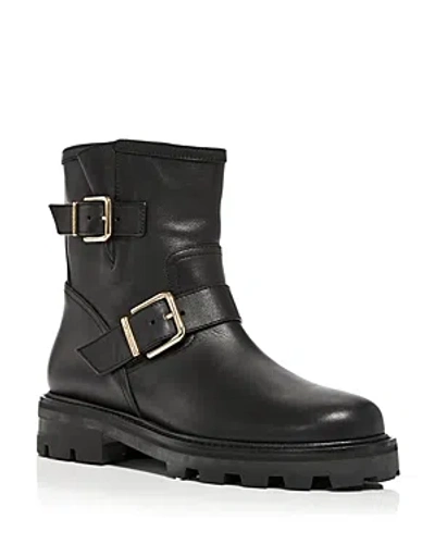 JIMMY CHOO WOMEN'S YOUTH II DOUBLE BUCKLE MOTO BOOTS,J000136033