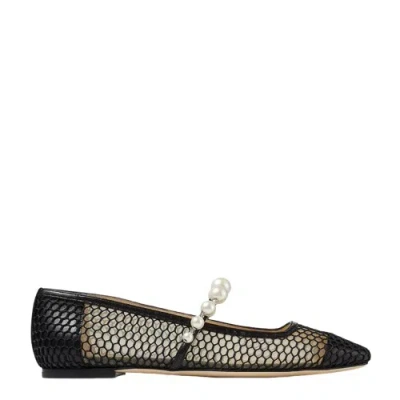 Jimmy Choo Womens Ade Flat Black/black Ballerina Flats