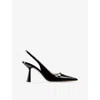 Jimmy Choo Button Detail Patent Pointed Stiletto Pumps