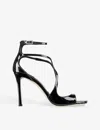 Jimmy Choo Azia95 Sandals With Squared Open Toe And Ankle Strap In Black