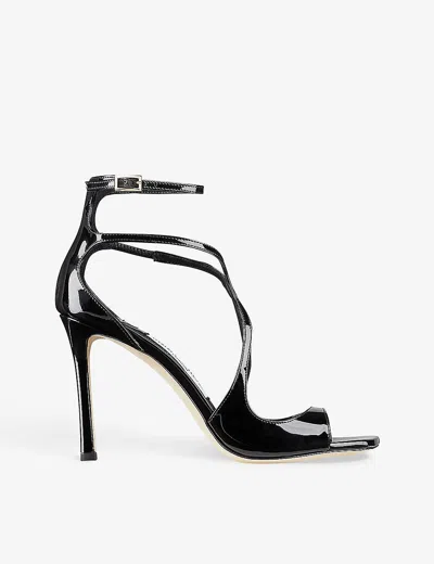 Jimmy Choo Azia Strappy Square Toe Sandals In Black