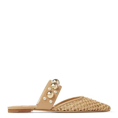 Jimmy Choo Womens Basette Raffia Flats, Brand Size 34 ( Us Size 4 ) In Multi