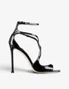 Jimmy Choo Azia95 Sandals With Squared Open Toe And Ankle Strap In Black