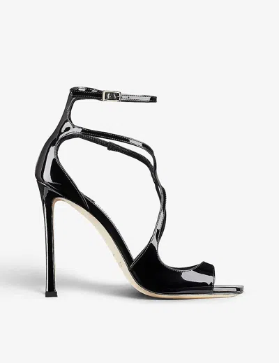 Jimmy Choo Azia Strappy Square Toe Sandals In Black