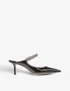 Jimmy Choo Bing 65 Embellished Patent Leather Mules In Black