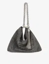 Jimmy Choo Womens Black Callie Crystal-embellished Leather Clutch Bag In Black