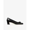 Jimmy Choo Womens Elme 45 Leather Heeled Pumps Black Eur 39 / 6 Uk