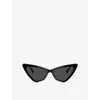 Jimmy Choo Jc Logo Acetate Cat-eye Sunglasses In Black