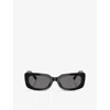 Jimmy Choo Womens  Jc5029u Rectangle-frame Acetate Sunglasses In Black