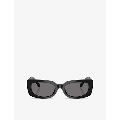 Jimmy Choo Womens  Jc5029u Rectangle-frame Acetate Sunglasses In Black