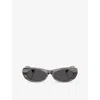 Jimmy Choo Womens Jc5038bu Oval-frame Acetate Sunglasses Black