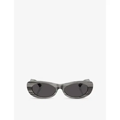 Jimmy Choo Womens Jc5038bu Oval-frame Acetate Sunglasses Black