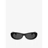 Jimmy Choo Womens Jc5038bu Oval-frame Acetate Sunglasses Black