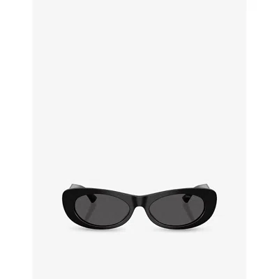 Jimmy Choo Womens Jc5038bu Oval-frame Acetate Sunglasses Black