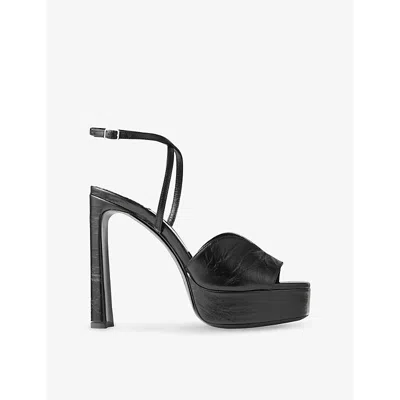 Jimmy Choo Karli 125 Leather Platform Sandals In Black