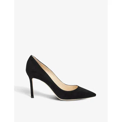 Jimmy Choo Womens Black Romy 85 Suede Courts