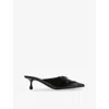 Jimmy Choo 50mm Scarlett Lace-up Pointed-toe Mules In Black