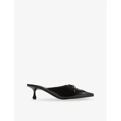 Jimmy Choo Womens Black Scarlett 50 Leather Mules Eur 40 / 7 Uk