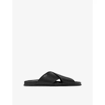 Jimmy Choo Womens Black Sol Slide Leather Slides Eur 43 / 9 Uk
