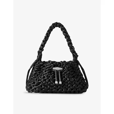 Jimmy Choo Womens Black/antique Silver Cinch S Satin Shoulder Bag In Multi