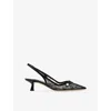 Jimmy Choo Amita 45 Lace-leather Slingback Pumps In Black