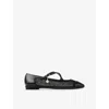 Jimmy Choo Womens Black/black Eleri Crossover-strap Patent-leather And Mesh Ballet Flats Eur 36 / 3 Uk In Black