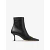 Jimmy Choo High Heel Leather Boots In Black