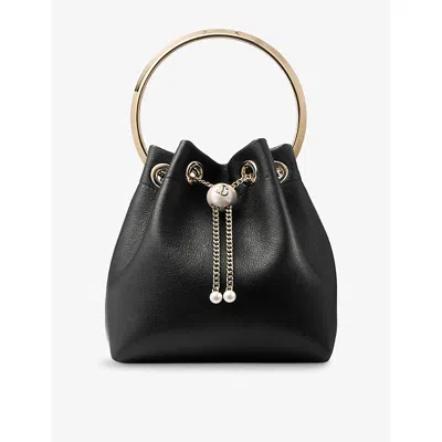 Jimmy Choo Womens Black/light Gold Bon Bon Leather Top-handle Bag In Multi