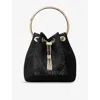 Jimmy Choo Mesh Bon Bon Top-handle Bag In Black