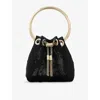 Jimmy Choo Womens Black/light Gold Micro Bon Bon Polka Dot Heart Mesh Mini Bag