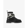 Jimmy Choo Meena Suede Shearling Boots In Black