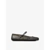 Jimmy Choo The Jelly Transparent Black Ballet Flats With Crystals Women In Black