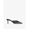 Jimmy Choo Vivi 65 Mesh Embellished Mules In Black/smoke