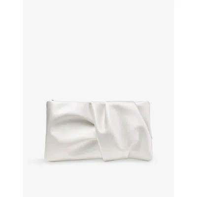 Jimmy Choo Womens Ivory Bonny Satin Clutch Bag In White