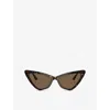 Jimmy Choo Eyewear Triangle Frame Sunglasses In Brown