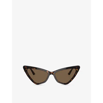 JIMMY CHOO WOMENS BROWN JC5008 CAT-EYE ACETATE SUNGLASSES