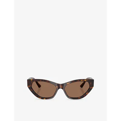 JIMMY CHOO WOMENS BROWN JC5022B CAT-EYE-FRAME ACETATE SUNGLASSES