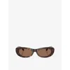 Jimmy Choo Womens Jc5038bu Oval-frame Acetate Sunglasses Brown