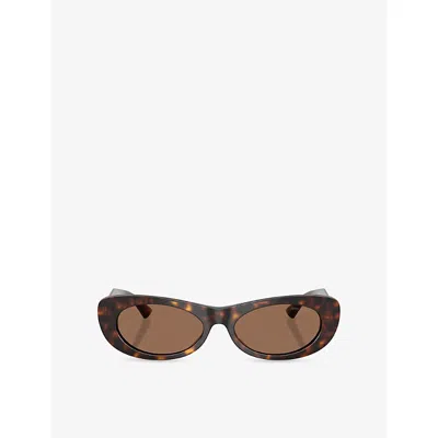 Jimmy Choo Womens Jc5038bu Oval-frame Acetate Sunglasses Brown