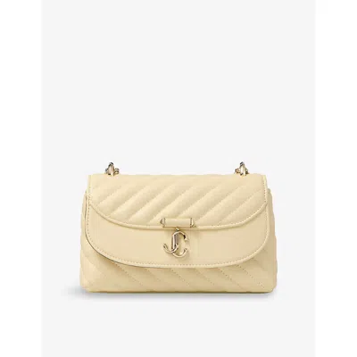 Jimmy Choo Womens Buttermilk/gold Curve Small Quilted Leather Cross Body Bag