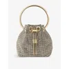 Jimmy Choo Womens  Bon Bon Micro Crystal-embellished Mesh Top-handle Bag In Champagne/light Gold